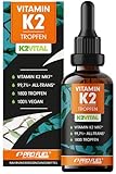 Vitamin K2 Tropfen hochdosiert 1800x (50ml) - 200 µg Vitamin K2 MK7, K2VITAL® Premium Vitamin K2 hochdosiert von Kappa mit 99,7+% all-trans-Gehalt - laborgeprüft, 100% vegan