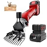 Dragro Cordless Electric Professional Sheep Shears, Schafschere mit 2 PCS wiederaufladbarem Lithium-Akku, 6 Geschwindigkeiten Heavy Duty Animal Grooming Clippers für Schafe Alpakas Ziegen…