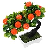 QUMIIRITY Simulierte Obstbonsai Simulation eingetopft Fälschung drinnen künstliche Pflanzen Gefälschte Pflanzen Künstliche Bonsai gefälschter dekorativer Pflanzentopf Plastik
