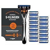 by Amazon Herrenrasierer mit 5 Klingen und 15 Nachfüllpackungen (Frühere Marke Solimo)