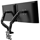 Invision Monitor Halterung 2 Monitore für 19 bis 32-Zoll-Bildschirme – VESA 75 & 100 mm Schreibtischklemme – Höhenverstellung Neig- Schwenkbar und Dreht – Erhöhte Tragfähigkeit von 2-9 kg (MX400)