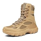 EBGRF Einsatzstiefel für Herren : Leicht Atmungsaktiv Kampfstiefel mit Zipper Training Militärstiefel Combat Boots Bequem Rutschfest Outdoor Wanderschuhe Wüstenstiefel