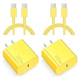 Ladegerät Schnellladung 30W USBC Ladegerät 2-Pack Typ C Ladeblock (Gelb)