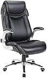 Ergonomischer Bürostuhl Bürostuhl Ergonomischer Schreibtischstuhl Pu-Leder-Computerstuhl Mit Lordosenstütze Hochklappbare Armlehne Arbeitsstuhl Rollbarer Drehstuhl Chefsessel Für Frauen Erwachsene