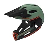 Cratoni C-Maniac 2.0 MX Fahrradhelm Fullfacehelm Downhill Freeride Kinnbügel abnehmbar (sage-Grey, L/XL (58-61 cm))