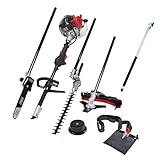 Scheppach Benzin Motorsense MFH5200-4P (1,8 PS, 4in1 Multitool für Garten - Rasentrimmer, Heckenschere, Hochentaster, Kettensäge, 250mm Schwert/Kette, schwenkbar) inkl. Verlängerung für Kettensäge