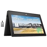HP ProBook x360 11,6 Zoll HD Touchscreen 2-in-1 Laptop, Intel Celeron N5100, 4GB LPDDR4 RAM, 64GB eMMC Speicher, HD Webcam, Windows 10 Pro, Schwarz, 32GB Hotface USB Karte