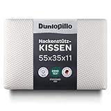 Dunlopillo Nackenkissen – Premium Orthopädisches Kissen mit Memory Foam Füllung | Perfekte Ergonomisches Kopfkissen für Nackenschmerzen | Nackenstützkissen 55x35x11cm