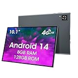 CWOWDEFU Tablet with SIM Card Slot,10 Inch Tablet,Android 14.4G LTE Tablet and Phone (Make Calls),8GB RAM,128GB ROM (TF up to 1TB),GSM Unlocked,Phablet,6000mAh, GPS,Octa-Core(Grey)