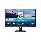 Philips 273S1 - 27 Zoll Full HD Monitor, höhenverstellbar, Lautsprecher, Adaptive Sync (1920x1080, 75 Hz, HDMI, DisplayPort (in/Out), USB-C (65W PD), RJ45, USB Hub) schwarz