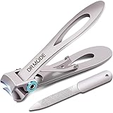Nagelknipser für dicke Nägel - DRMODE Wide Kieferöffnung Zehennagelknipser Nagelzangen Edelstahl Fingernagel und Nagelschneider mit Fingerna für Damen und Herren gro