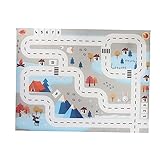 GALPADA Puzzle Spielmatte Verkehrsstraße rutschfeste Tragbare Krabbelmatte aus Weichem Langlebigem Material Multifunktional als Rennbahn und Spielunterlage für Jungen und Mädchen im Innen