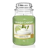Yankee Candle Duftkerze im Glas (groß) | Vanilla Lime | Brenndauer bis zu 150 Stunden | Perfekte Muttertags- und Ostergeschenke für Frauen