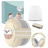 Robofun Gehörschutz Baby, 2-in-1 Baby Kopfhörer Lärmschutz, Kopfhörer Gehörschutz für Babys bis 48 Monate, Geeignet zum Schlafen, Reisen, in lauter Umgebung-Warme