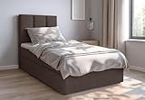 AXLIVING Boxbett Merea Boxspringbett Braun mit Bettkasten 120x200 cm