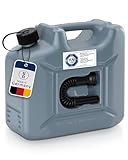 hünersdorff Kraftstoff-Kanister PROFI 10l für Benzin, Diesel und andere Gefahrgüter, UN-Zulassung, made in Germany, TÜV-geprüfte Produktion, grau