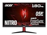 Acer Nitro KG272S3 Gaming Monitor 27 Zoll (69 cm Bildschirm) Full HD, 180Hz, bis zu 0.5ms (GTG), 2xHDMI 2.0, DP 1.2, FreeSync Premium, Schwarz, ‎UM.HX2EE.301