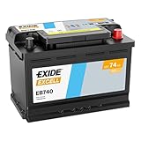 Exide Excell EB740 74Ah Autobatterie wartungsfrei (einbaufertig)