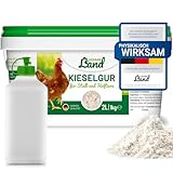 HÜHNER Land Kieselgur für Hühner 1kg - Reine Kieselgur Hühner Pulver, Kieselerde Pulver, Naturprodukt für Hühnerstall, Laborgeprüft für Geflügel Betriebe