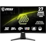 MSI MAG 27CQ6FDE 27-Zoll-WQHD-Curved-Gaming-Monitor – 1500R 2560 x 1440 Rapid VA-Panel, 180 Hz / 0,5 ms (GtG, min.), Adaptive-Sync – DP 1.4a, HDMI 2.0b CEC