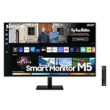 Samsung M5 Monitor S27BM500EU, 27 Zoll, VA-Panel,Bildschirm mit Lautsprechern,Full HD-Auflösung,Bildwiederholrate 60 Hz, 3-seitig fast rahmenloses Design,Smart TV Apps mit Fernbedienung, Schwarz