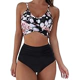 JSTHHTT Damen Bikini Sets, Push Up Bikini, Badeanzug Swimsuit, Zweiteiliger Bademode, Weiche BadeanzüGe Mit Verstellbarem Schultergurt (M)