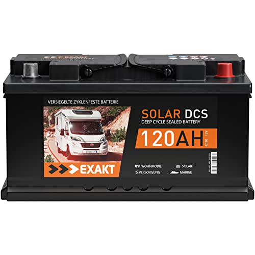 Solarbatterie 120Ah 12V EXAKT DCS Wohnmobil Versorgung Boot Solar Batterie (120AH 12V)