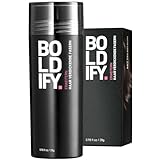 BOLDIFY Streuhaar für Dünner Werdendes Haar Mittelbraun, Unsichtbar, Natürlich, Große Flasche, 28 g, Kaschiert Haarausfall in 15 Sek, Haarverdichtung, Haarpuder für Feines Haar, Frauen/Männer