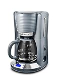 Russell Hobbs Kaffeemaschine [Digitaler Timer, Brausekopf für optimale Extraktion&Aroma] Inspire Grau (max 10 Tassen, 1,25l Glaskanne, Warmhalteplatte, 1100W) Filterkaffeemaschine 24393-56