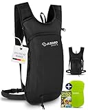 SASMO® Fahrradrucksack & Skirucksack klein 6L - Thermofach & Helmnetz | MTB Rucksack - Ultraleicht 350g | Fahrrad Rucksack - inkl. Regenschutz | Fahrradrucksack Herren & Damen