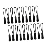 Angoily 100 Stück Zipper Puller Zipper Tags Cord Praktische Zugkopfseile für Kleidung Taschen Rucksäcke und Schwarz Einfache Installation und Langlebige Materialien