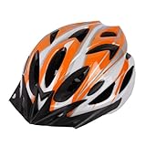 Dickly Fahrradhelm Fahrradhelm Einstellbar Atmungsaktiv Kopfschutz Fahrradhelm Sporthelme für Rollschuh Outdoor, Orangeweiß