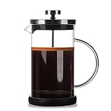 DATEFUN French Press, 1000ml Kaffeekanne mit Filter, Kaffee Presse, French Coffee Press, Hitzebeständiges Glas Kaffeepresse für Tee und Kaffeezubereiter, Spülmaschinenfest, Große Karaffe Schwarz