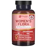 Women’s Flora 60 Kapseln | Intimflora für Frauen | 20 Milliarden KBE ergänzt mit 15.000 mg Cranberry, Vitamin C, Bockshornklee, Chlorella und Inulin | Biokulturen für die weibliche Intimflora