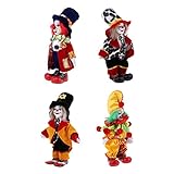 Fonowx Porzellanpuppe Lustiges Clownspielzeug Geschenk, 4 Stück