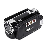 Socobeta Digitaler Camcorder Videokamera Camcorder 16x HD 32g Externe Speicherkarte 270° Drehung Mini dv Player(Schwarz)