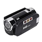 Socobeta Digitaler Camcorder Videokamera Camcorder 16x HD 128g Externe Speicherkarte 270° Drehung dv Player(Schwarz)