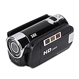 Socobeta Digitaler Camcorder Videokamera Camcorder 16x HD 32g Externe Speicherkarte 270° Drehung Mini dv Player(Schwarz)