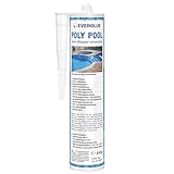 Everglue Poly Pool 1K MS-Polymer Montagekleber zum Kleben und Abdichten, unter Wasser einsetzbar, ohne Silikon, UV-beständig, bleibt dauerelastisch, Farbe: Blau, 440g Kartusche