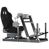Dardoo G920 F1 Rennsimulator Cockpit mit Sitz, Robustes Profil 4080 Radkäfig Passend für Logitech G923,Thrustmaster Sim Racing Cockpit ohne Lenkrad, Pedal, Handbremse