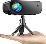 Beamer, ELEPHAS 2025 Upgraded WiFi Mini Beamer, 15000 Lux 1080P HD Portable Beamer, Kompatibel mit iPhone/Android/Tablet/HDMI/TV Stick/USB (Stativ inklusive)