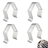 BEPSYOM 4 Stück Edelstahl Thermometer Halter, Bratenthermometer Klammern, Grill Thermometer Halter, Thermometer Clip, Zur Montage von Temperatursensoren für Grills, Backöfen, Grills