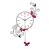 ZJFHEYUO Moderne/zeitgenössische Kunststoff und Metall unregelmäßige weibliche Innen Schlafzimmer Wohnzimmer/Outdoor/Wanduhr/Uhr