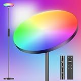 YICAIZI RGB Stehlampe Dimmbar LED 36W, Modern Deckenfluter mit 2700K-6500K Stufenlos Dimmbar Stehleuchte mit Fernbedienung & Touch-Steuerung für Wohnzimmer Schlafzimmer Büro
