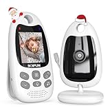 Babyphone mit Kamera Tragbares Vox-Funktion Temperatursensor Nachtsicht-Video-Babyfon 2,4 Ghz, BOIFUN Intelligentes Standby Baby monitor Gegensprechanlage Schlaflieder Lange Akkulaufzeit, 720p