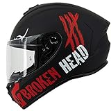 Broken Head Adrenalin Therapy 4X - Sportlicher Integralhelm - Motorrad-Helm - Rot Matt - Größe M (57-58 cm)