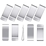 Geldklammer,10Pcs Edelstahl Geldscheinklammer,Silber Geldclip,Money Clip zum Männer und Frauen für Geldscheine Visitenkarte Kreditkarte(Silber)