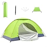 Niceminiwall Automatisches Pop-Up-Zelt, leichtes Zelt, wasserdicht, winddicht, UV-Schutz, perfekt für Strand, Outdoor, Reisen, Wandern, Camping, Jagd, Angeln (1 Person, Rotblau)
