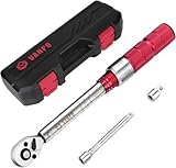 VANPO Drehmomentschlüssel 1/4 Zoll, 3-25 Nm Drehmomentschlüssel Fahrrad & Motorrad Set, ± 3% Fehlergenauigkeit mit Verlängerungsstange 10 cm, 3/8 'Adapter, 72 Zähne Wende Ratschenkopf mit Click
