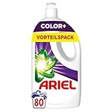 Ariel Flüssigwaschmittel, 80 Waschladungen Color plus, Kraftvolle Fleckenentfernung in nur 1 Waschgang, selbst bei Kaltwaschzyklen